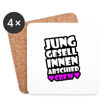 Junggesellinnen Abschied Spruch Crew - Untersetzer (4er-Set) - Weiß - Vorne