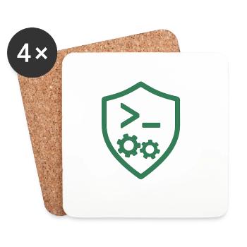 Code Shield with Gears - Coasters (set of 4) - white - Front