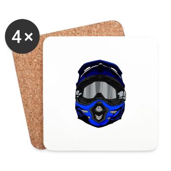 Motocross / Enduro / Freestyle mx / Dirtbike retro - Coasters (set of 4) - white - Front