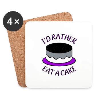 Asexueller Kuchen "Ich würde lieber einen Kuchen essen" - Untersetzer (4er-Set) - Weiß - Vorne