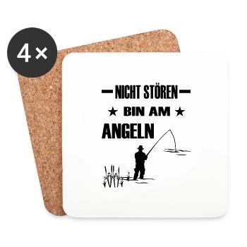 Angeln - Untersetzer (4er-Set) - Weiß - Vorne