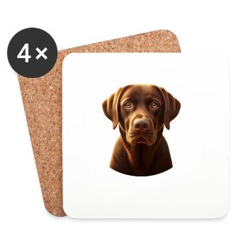 The beautiful brown Labrador 2.0 - Untersetzer (4er-Set) - Weiß - Vorne