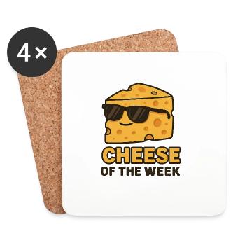 Käse-der-Woche-Schädelabfluss - Untersetzer (4er-Set) - Weiß - Vorne