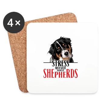 AUSTRALIAN SHEPHERD stress not me - Coasters (set of 4) - white - Front