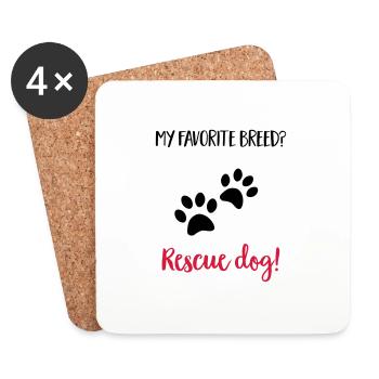 rescuedog - Coasters (set of 4) - white - Front
