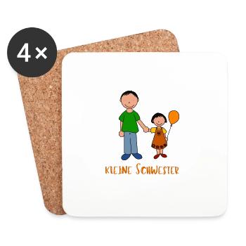 Kleine Schwester - Untersetzer (4er-Set) - Weiß - Vorne