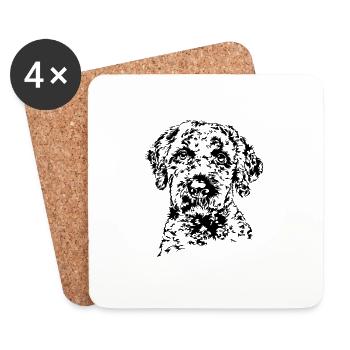 LAGOTTO ROMAGNOLO Portrait Hunde Hund Wilsigns - Untersetzer (4er-Set) - Weiß - Vorne