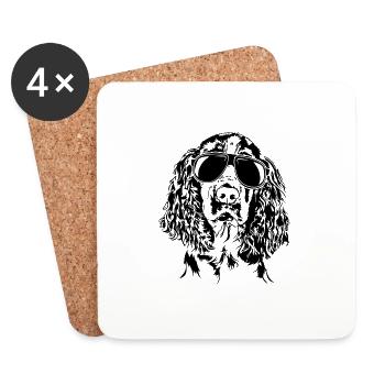 SPRINGER SPANIEL cool sunglasses dogs Wilsigns - Coasters (set of 4) - white - Front