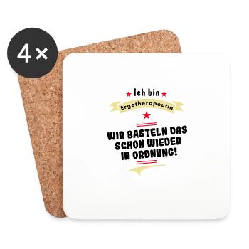 ergotherapeutin wir basteln das in ordnung - Untersetzer (4er-Set) - Weiß - Vorne