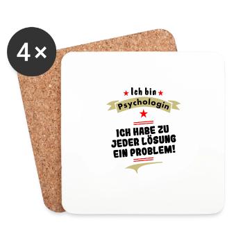 psychologin ich habe zu jeder lösung ein problem - Untersetzer (4er-Set) - Weiß - Vorne
