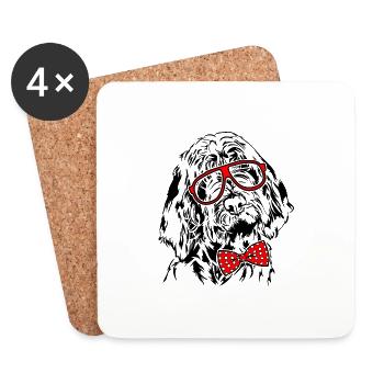 SPINONE ITALIANO Glasses Dogs Dog Wilsigns - Coasters (set of 4) - white - Front