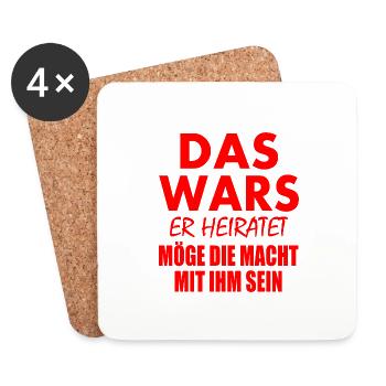 Das wars er heiratet - Untersetzer (4er-Set) - Weiß - Vorne