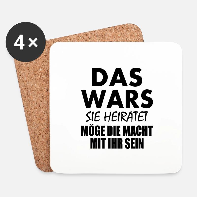 Das wars sie heiratet - Untersetzer (4er-Set) - Weiß