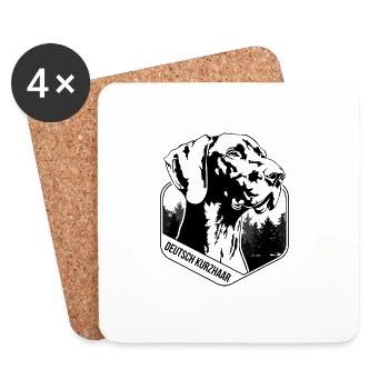 German Shorthair Hunting Dogs Portait Dog Wilsigns - Coasters (set of 4) - white - Front