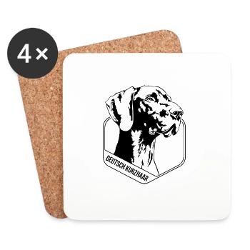 German Shorthair Hunting Dogs Portait Dog Wilsigns - Coasters (set of 4) - white - Front