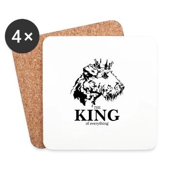 Airedale Terrier King of everything Hund Wilsigns - Untersetzer (4er-Set) - Weiß - Vorne