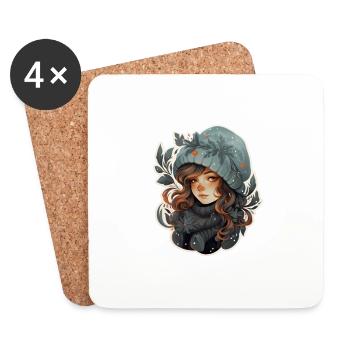 Winter Girl - Coasters (set of 4) - white - Front