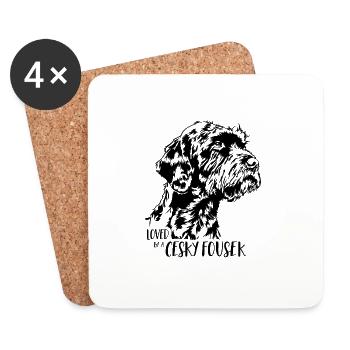 Loved by a Cesky Fousek Jagdhunde Spruch Wilsigns - Untersetzer (4er-Set) - Weiß - Vorne