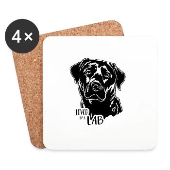 Loved by a Lab Labrador Labbi Hunde Wilsigns - Untersetzer (4er-Set) - Weiß - Vorne