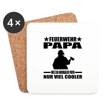 Feuerwehr - Untersetzer (4er-Set) - Weiß - Vorne