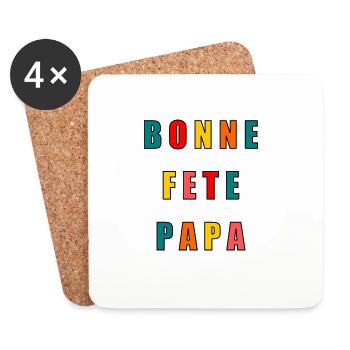 DAD. FATHER'S DAY. HAPPY FATHER'S DAY. HAPPY BIRTHDAY. - Coasters (set of 4) - white - Front
