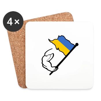 Ukraine - Dessous de verre (lot de 4) - blanc - Devant