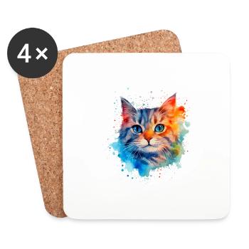 Just Cats ❤ - Coasters (set of 4) - white - Front