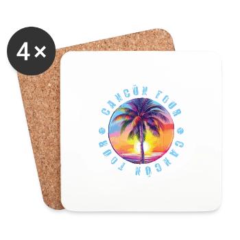 Cancun Tour Bunt - Untersetzer (4er-Set) - Weiß - Vorne