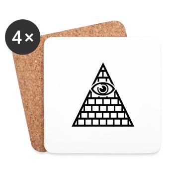 Gottes Auge / Gods eye (1c) - Coasters (set of 4) - white - Front