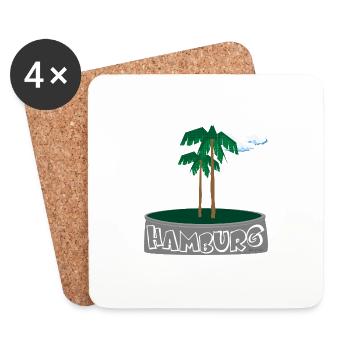 palmenausplastik - Untersetzer (4er-Set) - Weiß - Vorne
