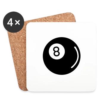 billard 8 - Untersetzer (4er-Set) - Weiß - Vorne