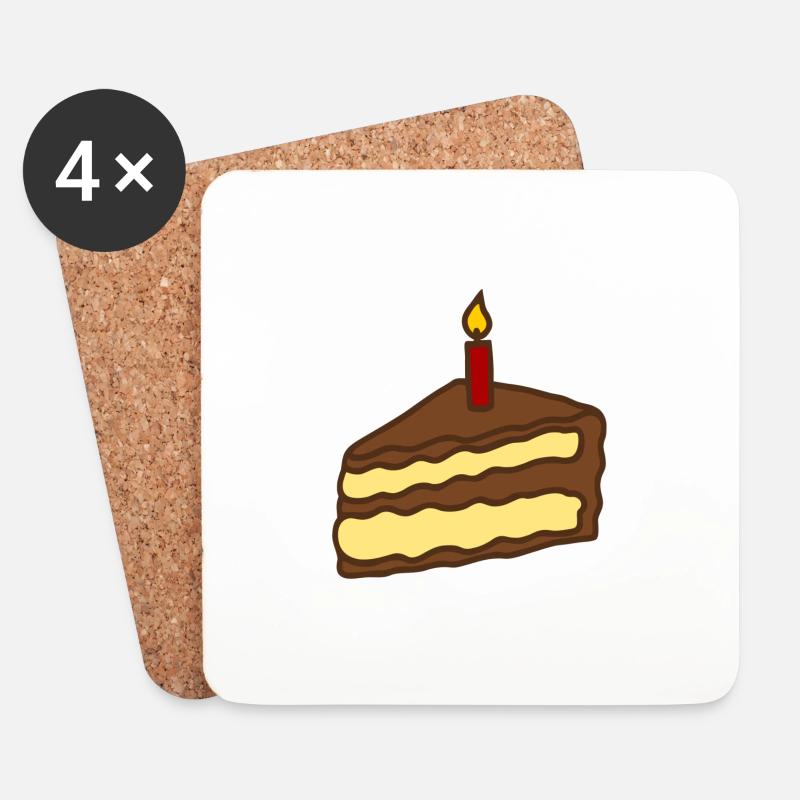 Kuchen - Untersetzer (4er-Set) - Weiß