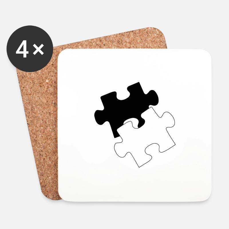 Puzzle - Untersetzer (4er-Set) - Weiß