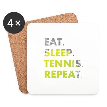 Eat Sleep Tennis Repeat - Dessous de verre (lot de 4) - blanc - Devant