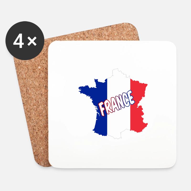 Schutzmaskenland Frankreich - Untersetzer (4er-Set) - Weiß