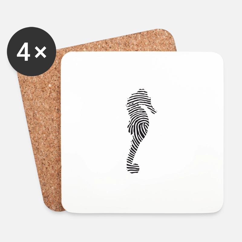 Seepferd Seahorse - Untersetzer (4er-Set) - Weiß