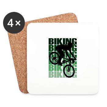 Biking ride a bike - Coasters (set of 4) - white - Front