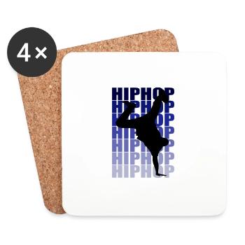 hip hop - Dessous de verre (lot de 4) - blanc - Devant