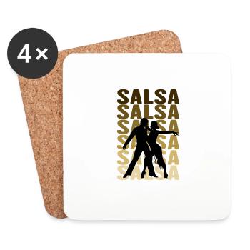 La danse salsa - Dessous de verre (lot de 4) - blanc - Devant