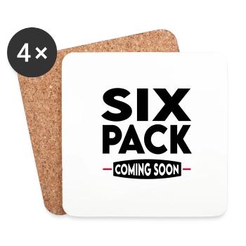 Sport Six Pack Muskeln Bodybuilding - Untersetzer (4er-Set) - Weiß - Vorne