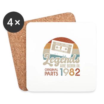 Legends Cassette 1982 Birthday Gift 40 Years - Coasters (set of 4) - white - Front