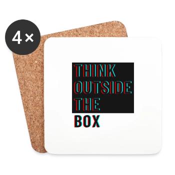 Think outside the box - Untersetzer (4er-Set) - Weiß - Vorne