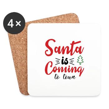 Santa is coming to town - Coasters (set of 4) - white - Front