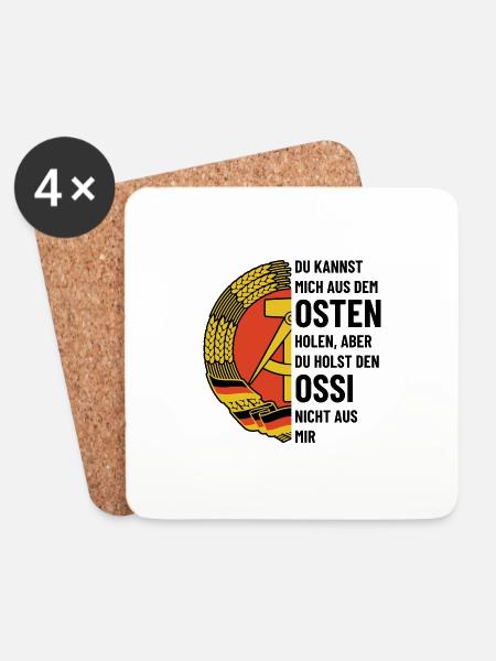 DDR Wappen, Osten, Ossi Geschenk - Untersetzer (4er-Set) - Weiß