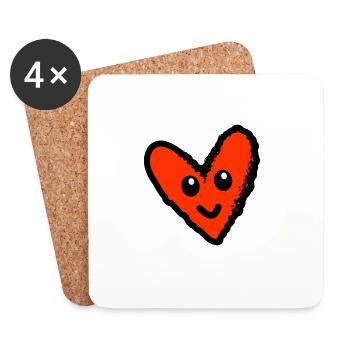 JUST MARRIED. Bachelorette party. VALENTINE'S DAY. COUPLE - Coasters (set of 4) - white - Front
