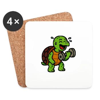 Tortue - Dessous de verre (lot de 4) - blanc - Devant