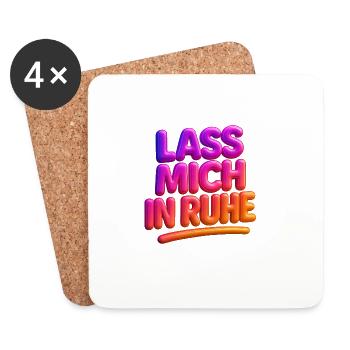 Lass Mich In Ruhe Neon 3D Typografie - Untersetzer (4er-Set) - Weiß - Vorne
