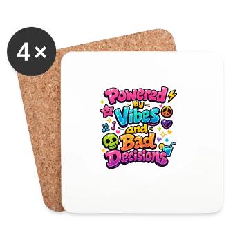 Powered by Vibes - Coasters (set of 4) - white - Front
