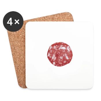 slice-of-salami - Coasters (set of 4) - white - Front