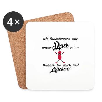 Ich funktioniere nur unter Druck gut ... - Untersetzer (4er-Set) - Weiß - Vorne